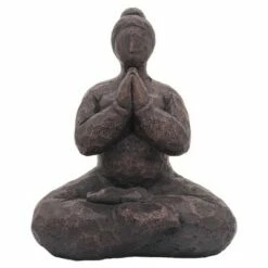 Sagebrook Home 14" Resin Namaste Female Yoga Outdoor Statue Bronze