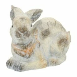 Sagebrook Home 11" Resin Mr. Rabbit Statue Antique White