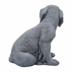 Sagebrook Home 14" Resin Sitting Puppy Outdoor Statue Light Gray