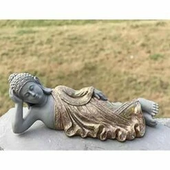 Sagebrook Home 9" Resin Laying Buddha Outdoor Statue Gray/Gold 9 Sagebrook Home 9" Resin Laying Buddha Outdoor Statue Gray/Gold -Cheap Garden Decor Store unnamed file 9416