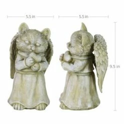 10.43" Resin Cat Angel Garden Statue Gray - Exhart -Cheap Garden Decor Store unnamed file 95