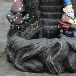 Northlight 28" Gnome Home Tree Stump 3-Tier Outdoor Patio Garden Water Fountain - Brown -Cheap Garden Decor Store unnamed file 9566