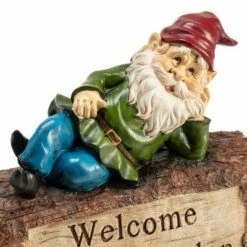 Alpine Corporation 9" Polyresin Gnome Lying on Log Statue 11 Alpine Corporation 9" Polyresin Gnome Lying on Log Statue -Cheap Garden Decor Store unnamed file 9580