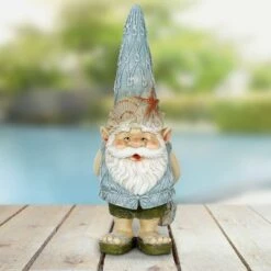 16" Resin Beach Gnome - Exhart