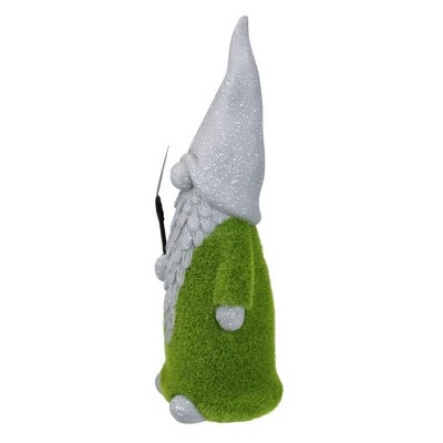 Northlight 14" Faux Moss Covered Gnome with Shovel Outdoor Garden Statue 3 Northlight 14" Faux Moss Covered Gnome with Shovel Outdoor Garden Statue
