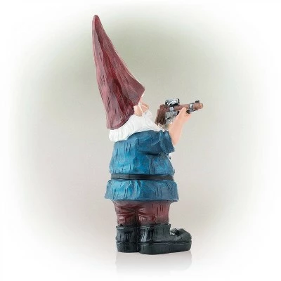 Alpine Corporation Alpine 12" Hunting Shirt Magnesium Oxide Garden Gnome Statue Blue 5 Alpine Corporation Alpine 12" Hunting Shirt Magnesium Oxide Garden Gnome Statue Blue - Image 3