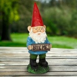 13" Resin Borris the Bite Me Sign Gnome - Exhart -Cheap Garden Decor Store unnamed file 9678