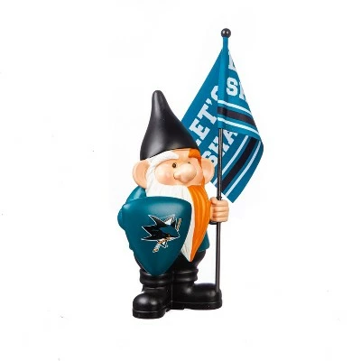 Evergreen San Jose Sharks, Flag Holder Gnome 4 Evergreen San Jose Sharks, Flag Holder Gnome - Image 3