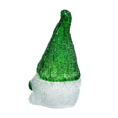 Evergreen Twinkling Light Gnome Garden Statue, Green 4 Evergreen Twinkling Light Gnome Garden Statue, Green - Image 2