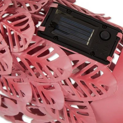 Zingz & Thingz Zingz & Thingz 27" Iron Leaning Solar Flamingo Statue Pink 4 Zingz & Thingz Zingz & Thingz 27" Iron Leaning Solar Flamingo Statue Pink - Image 3