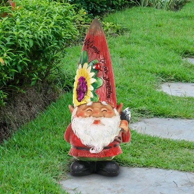 10.43" Resin Garden Gnome Red - Exhart 3 10.43" Resin Garden Gnome Red - Exhart