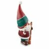 The Lakeside Collection Lakeside Ceramic Christmas Gnome - Holiday Figurine for Indoor/Outdoor Display