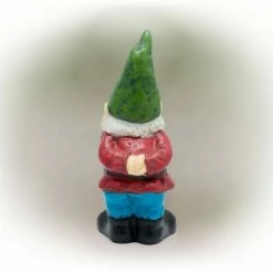 Alpine Corporation 11" Polyresin Bearded Garden Gnome Statue with Hat Green -Cheap Garden Decor Store unnamed file 9787