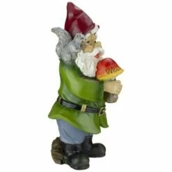 Roman 12.5" Welcome Gnome with Squirrel and Cardinal Outdoor Garden Statue -Cheap Garden Decor Store unnamed file 9835