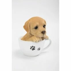 HI-LINE GIFT LTD 5.5" Polyresin Teacup Labrador Puppy Outdoor Statue Golden/White - Hi-Line Gift -Cheap Garden Decor Store unnamed file 984