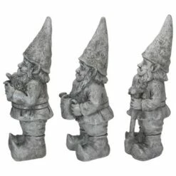 Northlight Set of 3 Gray Gardening Garden Gnomes Outdoor Statues 15.75" -Cheap Garden Decor Store unnamed file 9841