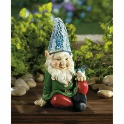 Zingz & Thingz Zingz & Thingz 7.25" Polyresin Cherry Gnome Solar Statue