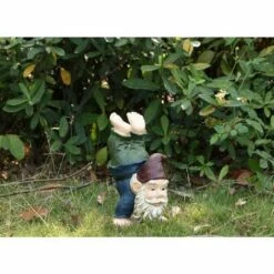 HI-LINE GIFT LTD 10" Polyresin Gnome Doing Handstand Outdoor Statue Green - Hi-Line Gift