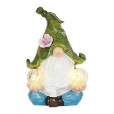 Zingz & Thingz Zingz & Thingz 11.6" Polyresin Meditating Gnome Solar Statue 1 Zingz & Thingz Zingz & Thingz 11.6" Polyresin Meditating Gnome Solar Statue