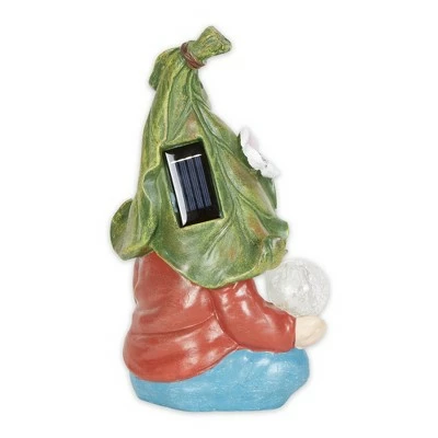 Zingz & Thingz Zingz & Thingz 11.6" Polyresin Meditating Gnome Solar Statue 2 Zingz & Thingz Zingz & Thingz 11.6" Polyresin Meditating Gnome Solar Statue - Image 2