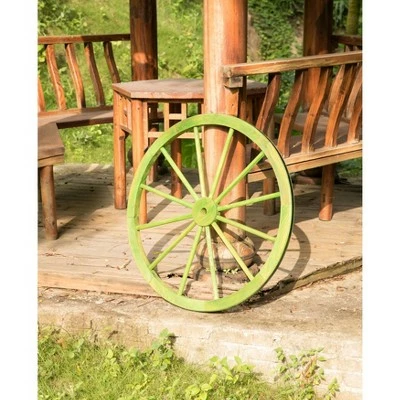 Gardenised Decorative Antique Cottage Green Wagon Garden Wheel - 31 5 Gardenised Decorative Antique Cottage Green Wagon Garden Wheel - 31 - Image 3