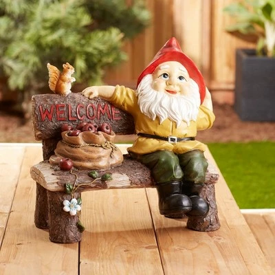 Zingz & Thingz Zingz & Thingz 14" Polyresin Greeting Sign Garden Gnome 3 Zingz & Thingz Zingz & Thingz 14" Polyresin Greeting Sign Garden Gnome - Image 2