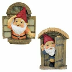 Design Toscano The Knothole Gnomes Garden Welcome Tree Sculpture: Window & Door Gnomes