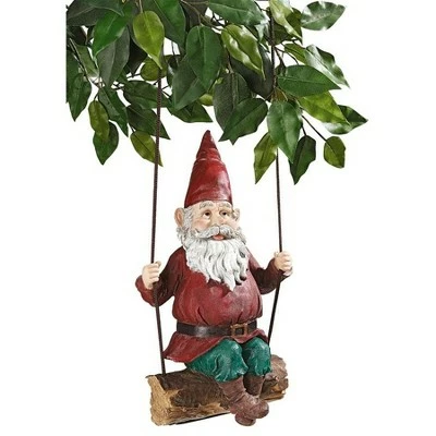 Design Toscano Sammy The Swinging Gnome Statue 2 Design Toscano Sammy The Swinging Gnome Statue