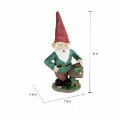 Nature Spring Lawn Gnome Resin Statue for Gardens and Backyards - 14", Green/Red -Cheap Garden Decor Store unnamed file 9989