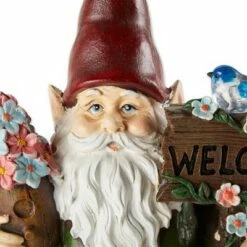 Zingz & Thingz Zingz & Thingz 15" Polyresin Solar Bluebird Gnome Welcome Statue -Cheap Garden Decor Store unnamed file 9994