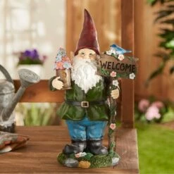 Zingz & Thingz Zingz & Thingz 15" Polyresin Solar Bluebird Gnome Welcome Statue -Cheap Garden Decor Store unnamed file 9995